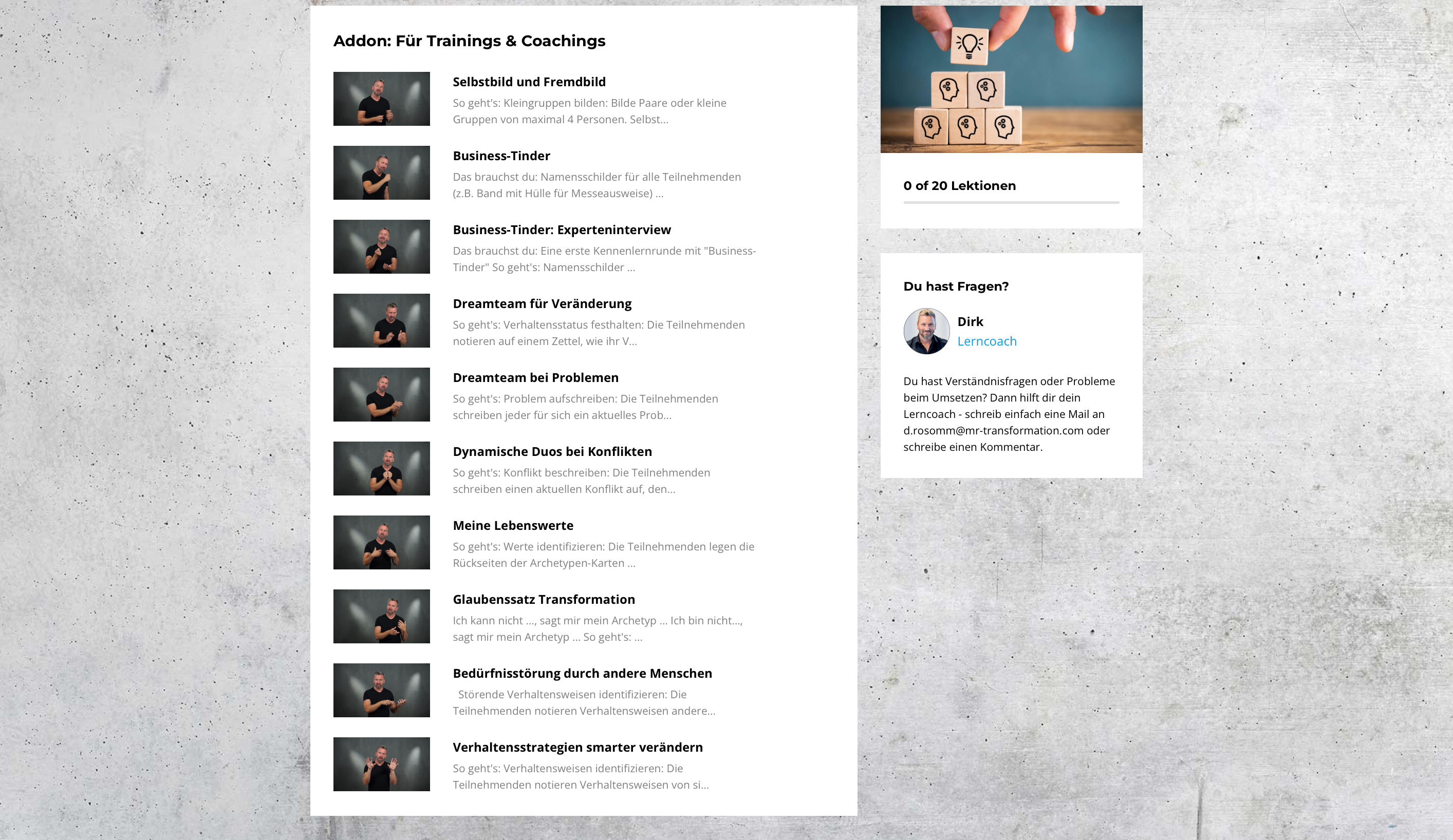 Ergänzungskurs: Trainer & Coaches