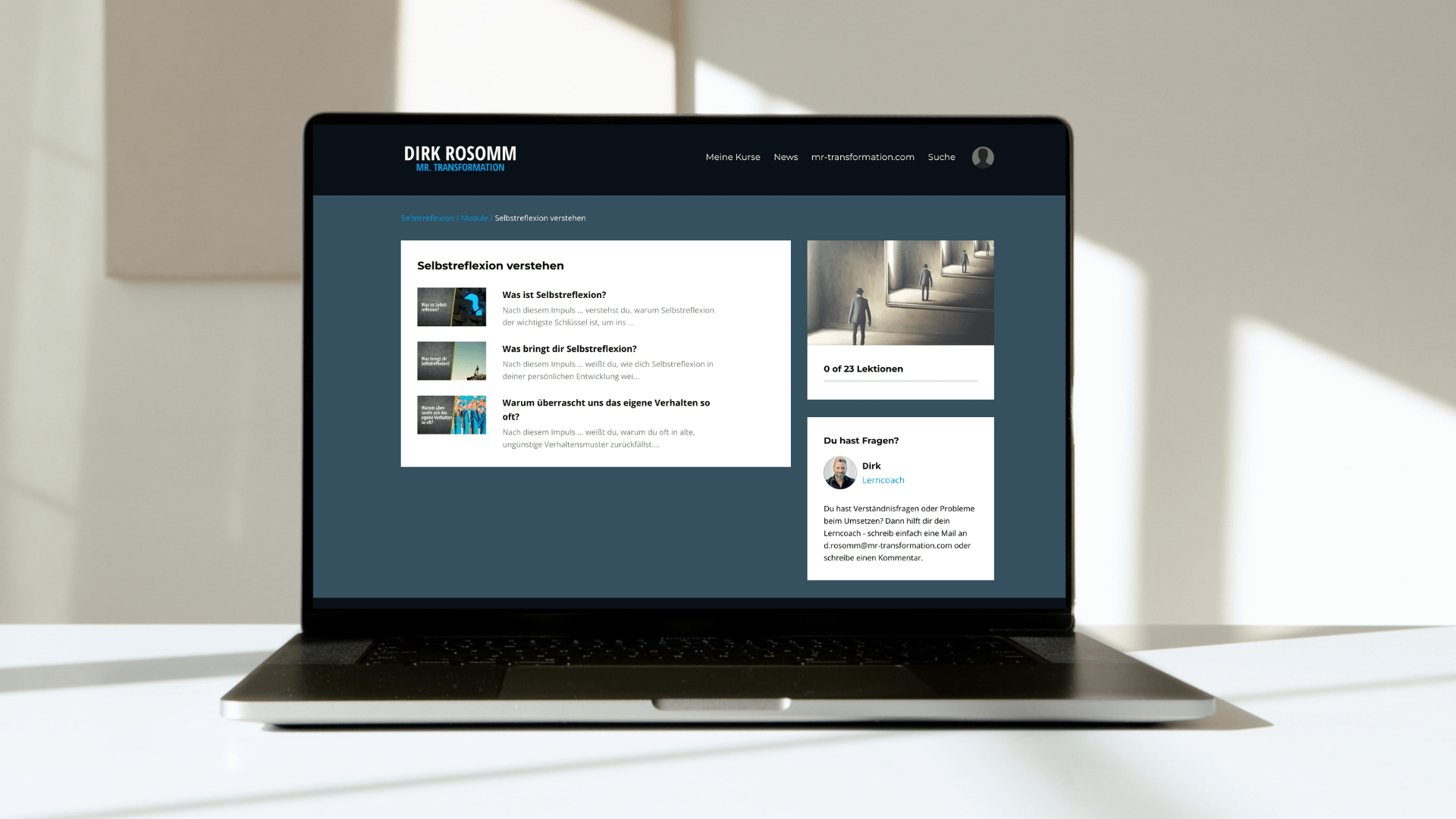 Videokurs: Selbstreflexion - Mr. Transformation Shop