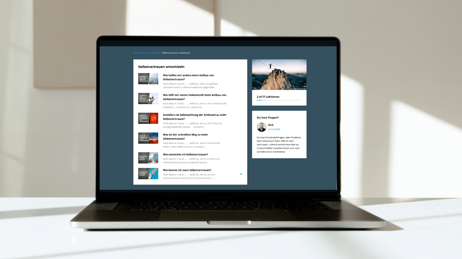 Videokurs: Selbstvertrauen - Mr. Transformation Shop