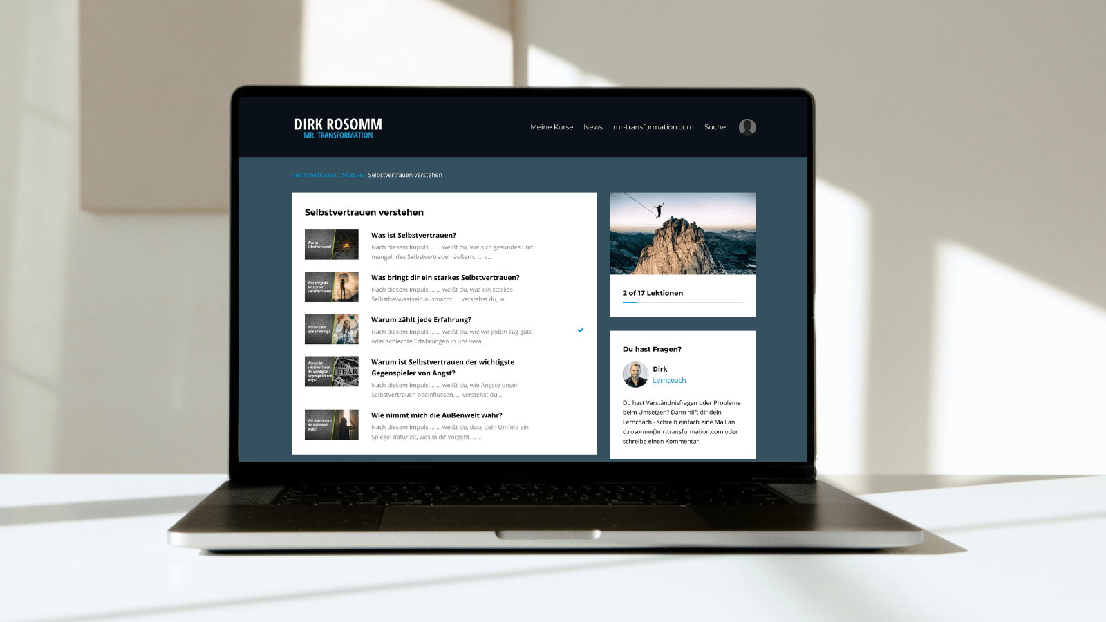 Videokurs: Selbstvertrauen - Mr. Transformation Shop