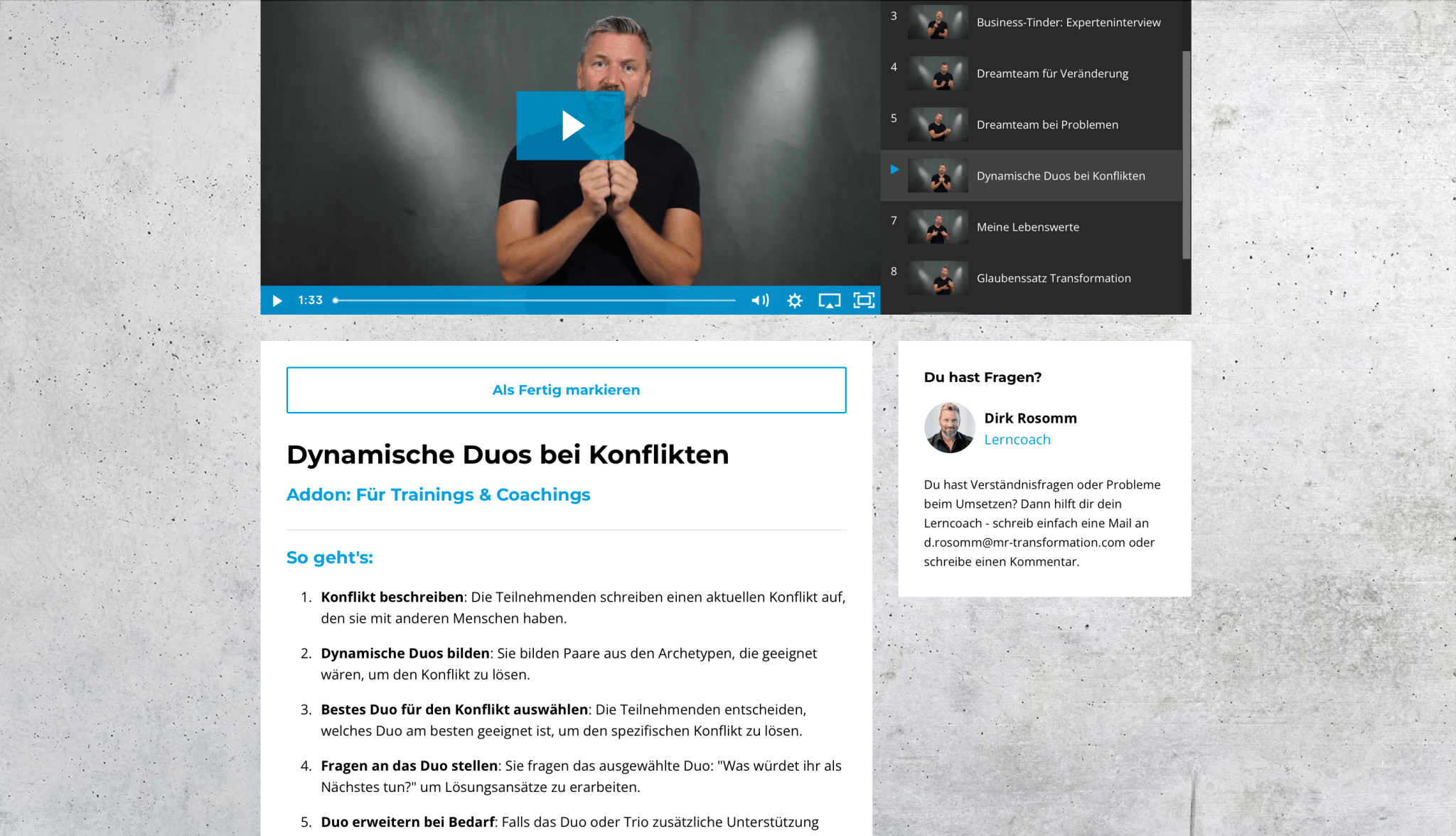 Ergänzungskurs: Trainer & Coaches - Mr. Transformation Shop