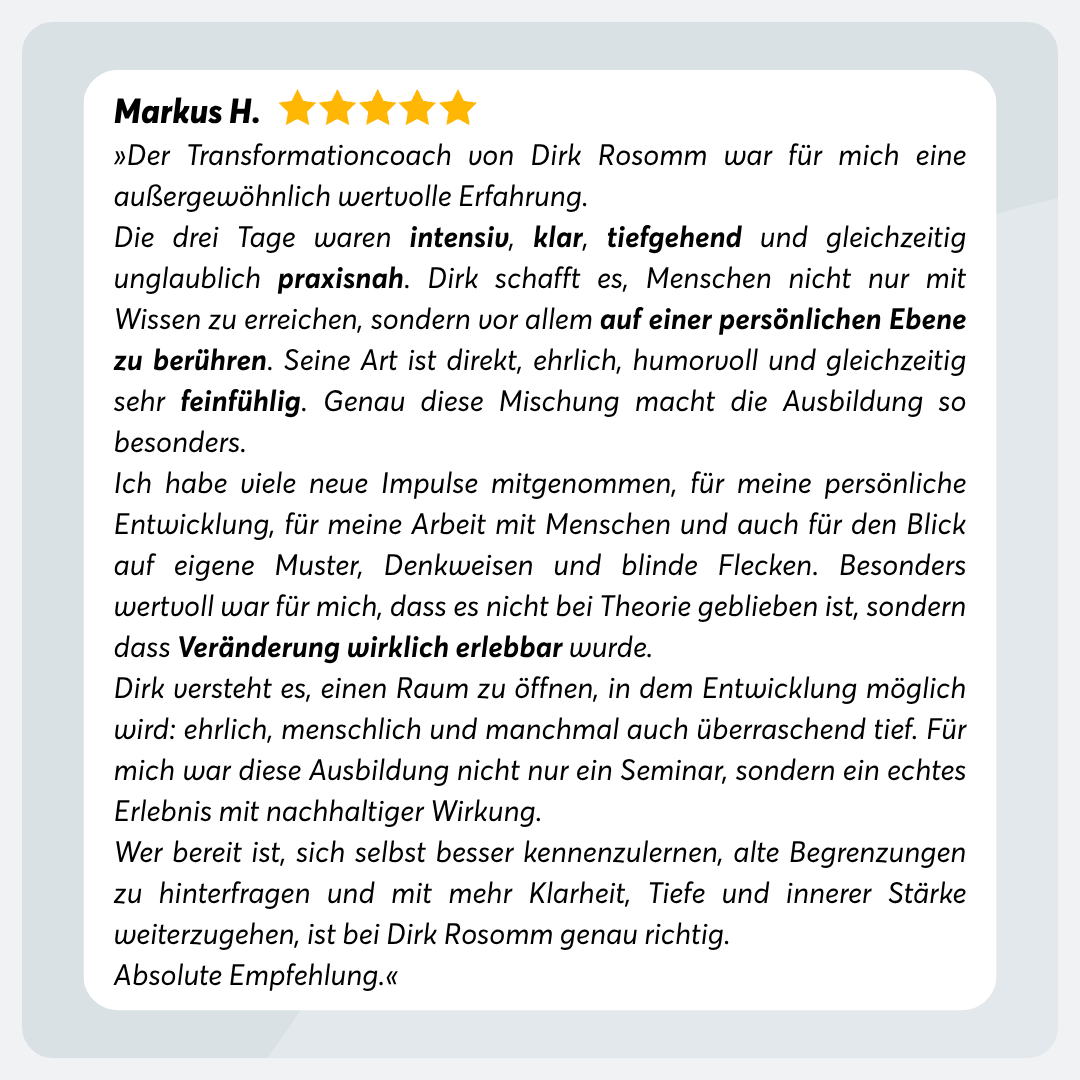 Seminar: Ausbildung zum Transformation Coach Level 1 - TeamPLAY Shop